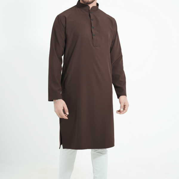 coffee color premium micro stitch solid panjabi