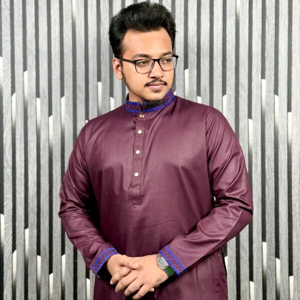Deep purpel cottone (প্রিমিয়াম ডিপ পারপেল কটন পাঞ্জাবি