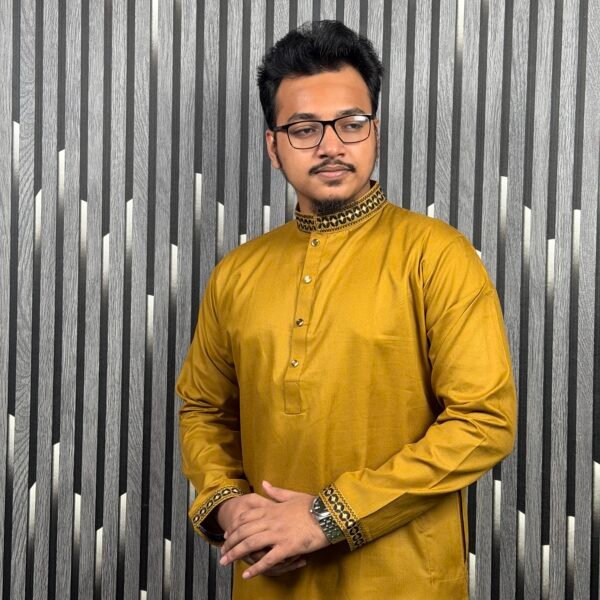 Mustard yellow ( মাস্টার্ড ইয়েলো প্রিমিয়াম কটন পাঞ্জাবি )