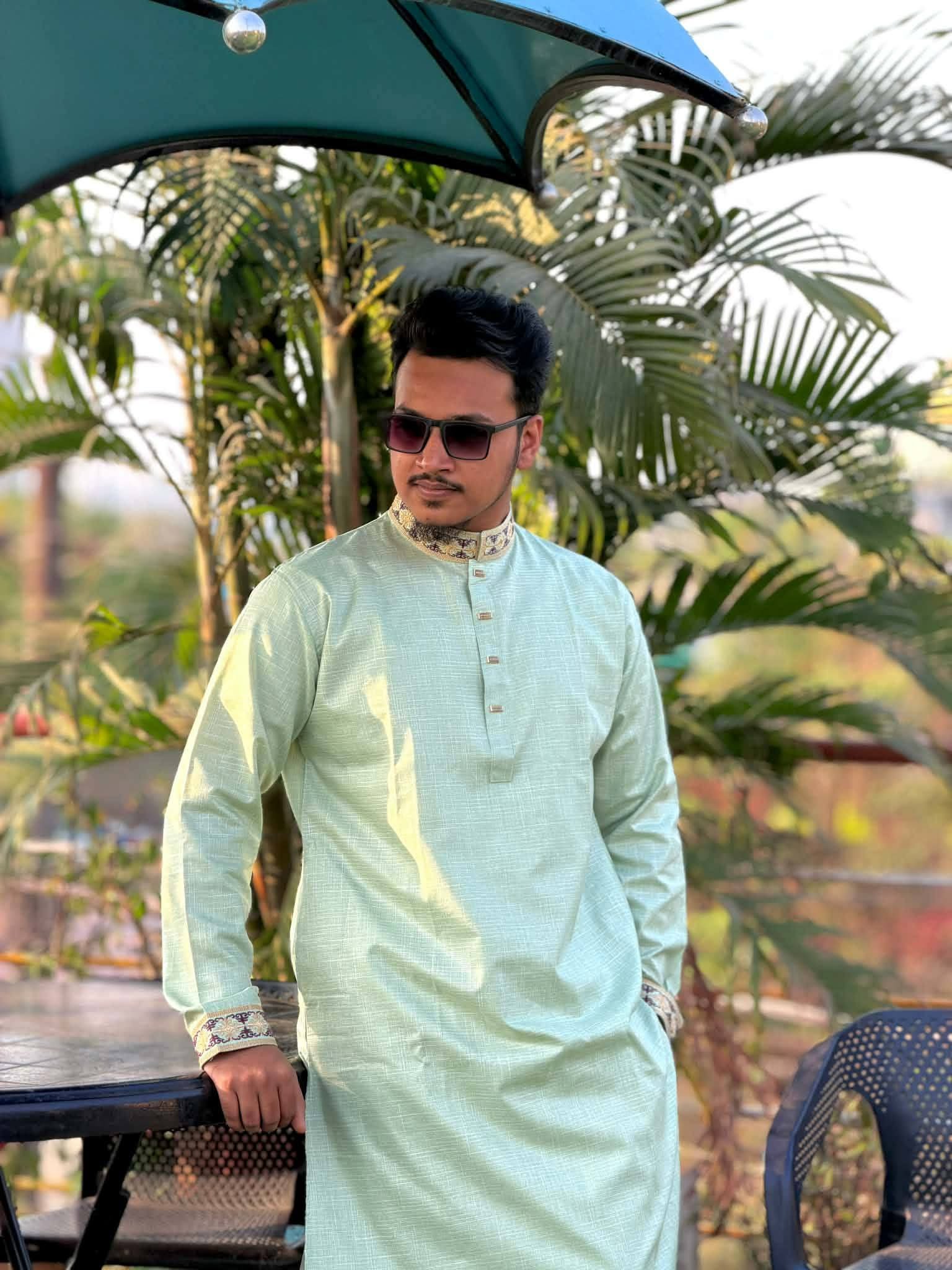 FB_IMG_1771746736384 এমব্রয়ডারি স্মার্ট কটন পাঞ্জাবি - Image 1