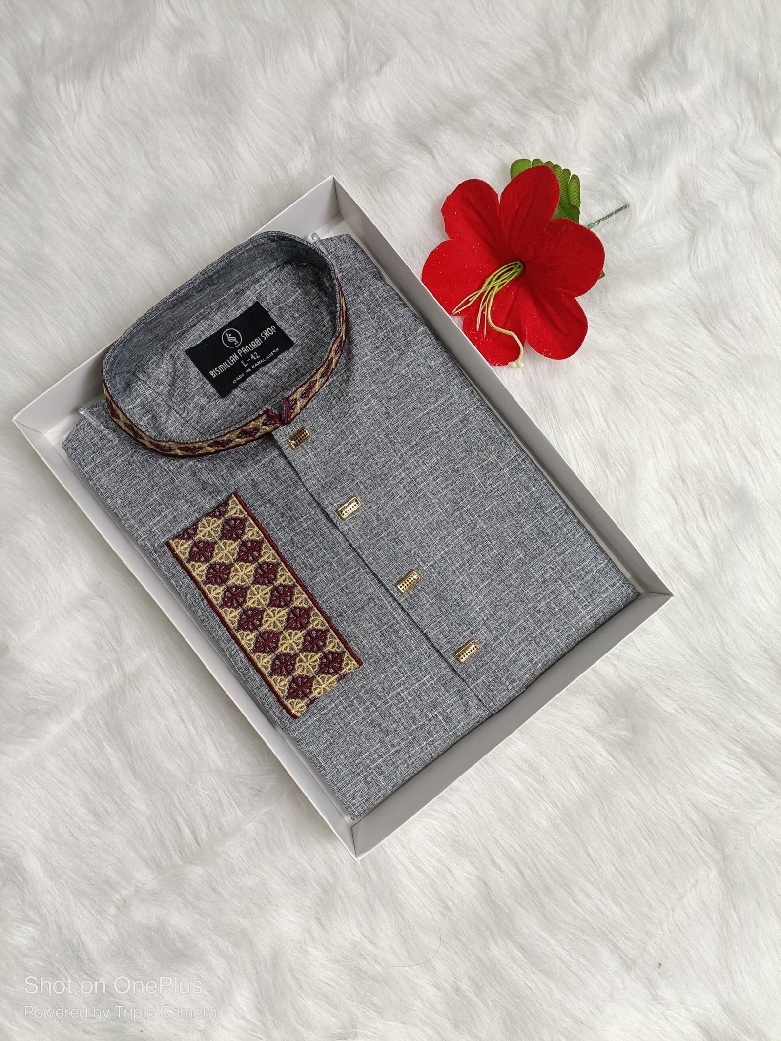 IMG20260206195931 এমব্রয়ডারি স্মার্ট কটন পাঞ্জাবি - Image 1